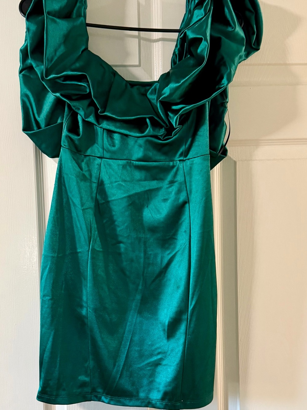 Emerald Green Satin Party Dress
